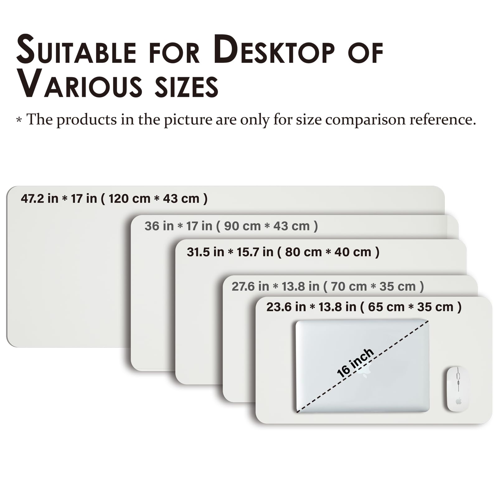 Large Desk Mat - 47.2"x 17" Non-Slip PU Desk Pad for Office and Home - Ideal for Large Mouse Pad