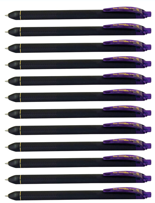 Pentel EnerGel Kuro Liquid Gel Pen, (0.7mm) Medium line, Violet Ink, 12 Pack (BL437R1-V)