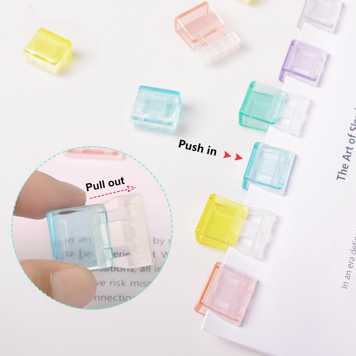 Slide Clips Binder Clips 56 Pack Reusable Push Clamps 50 Sheet Capacity Paper Clip for Office