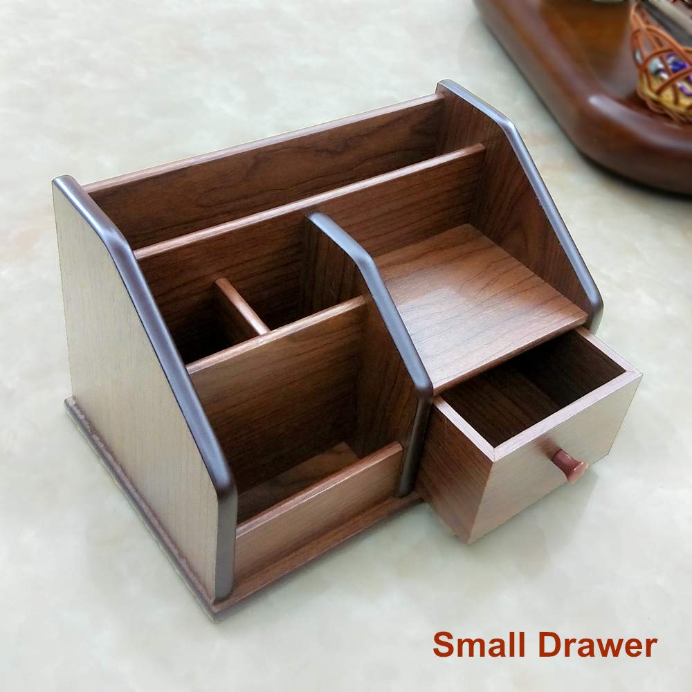 N Desk organizer wood with small drawer Office and Home organization like remote control holder