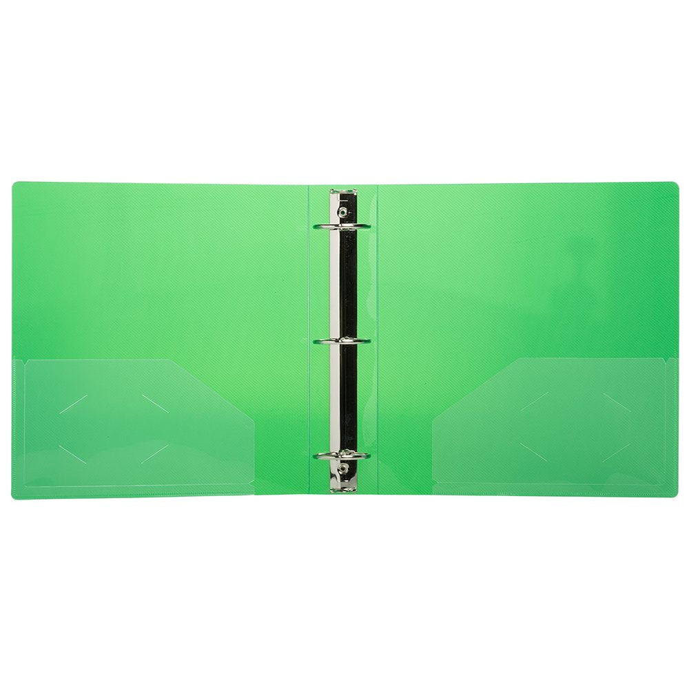 JAM PAPER Plastic 2 inch Binder - Green 3 Ring Binder - Sold Individually