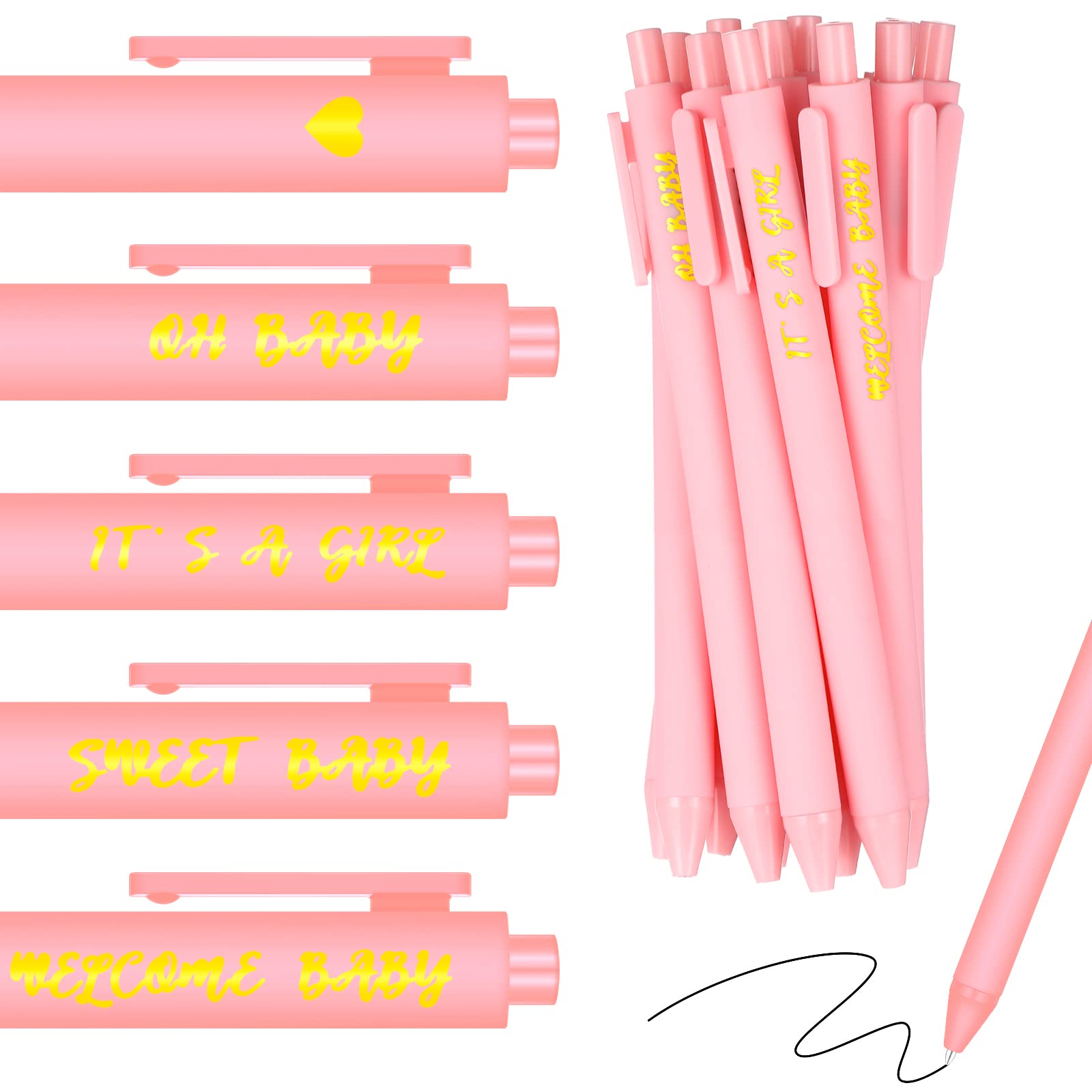 Nuanchu 50 Pcs Baby Shower Pens for Guests It's a Boy or Girl Pens Retractable Baby Shower Favors