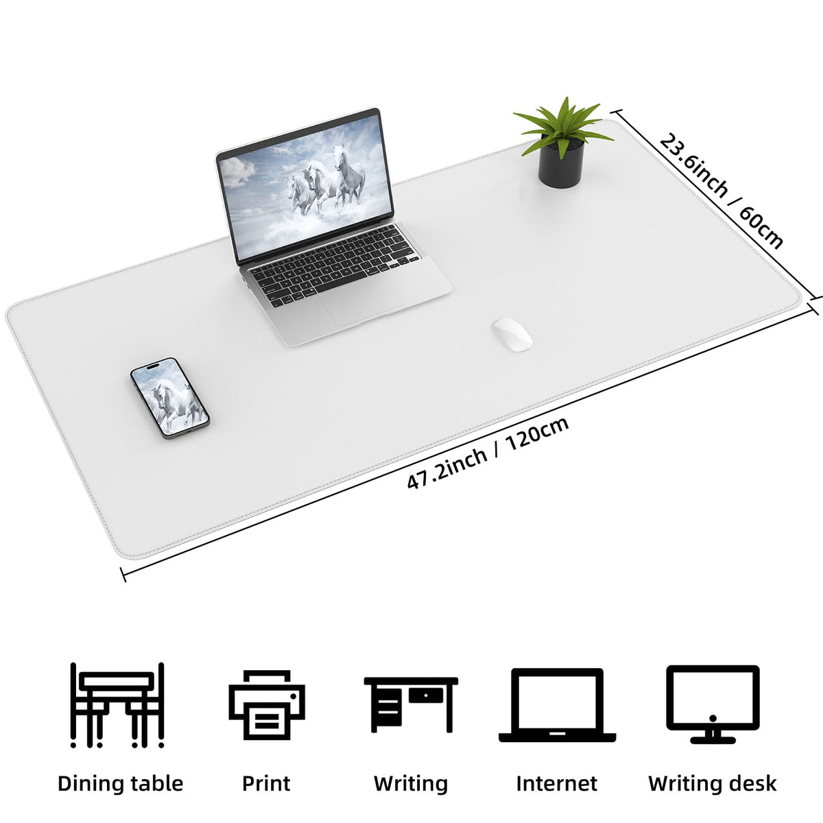 AFIING Cork Desk Mat 47" x 23.6", Dual-Sided Natural Cork & PU Leather Desk Pad, Non-Slip