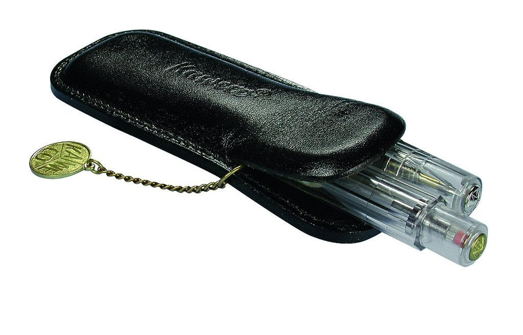 Kaweco Classic 2-Pen Black Leather Pouch I Pen Case Suitable for the Sport Series I Writing Case