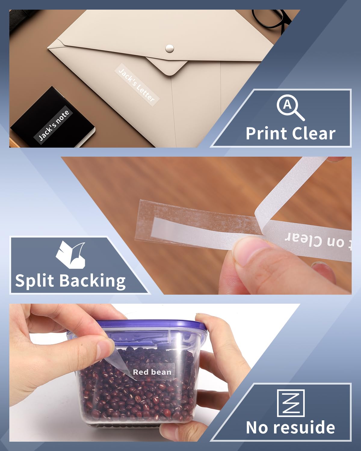 Compatible with Brother P-Touch Label Tape White on Clear TZe-135 12mm
