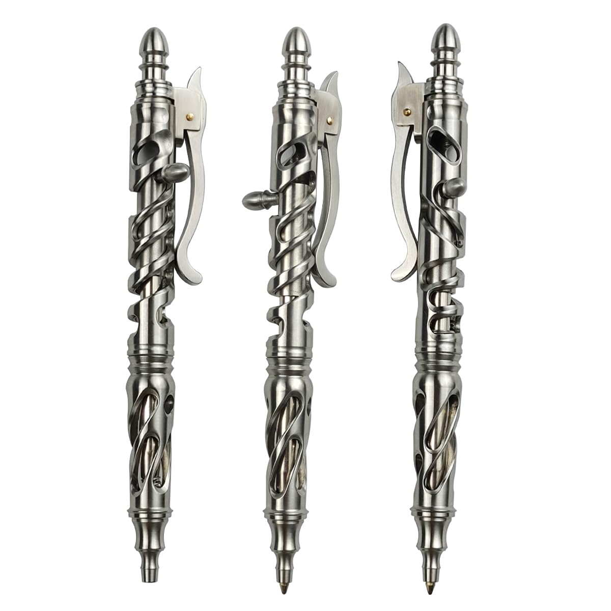 Dr. Metalleung Heavy Duty Stainless Steel Bolt Action Pen - Retractable EDC Pen with Keychain