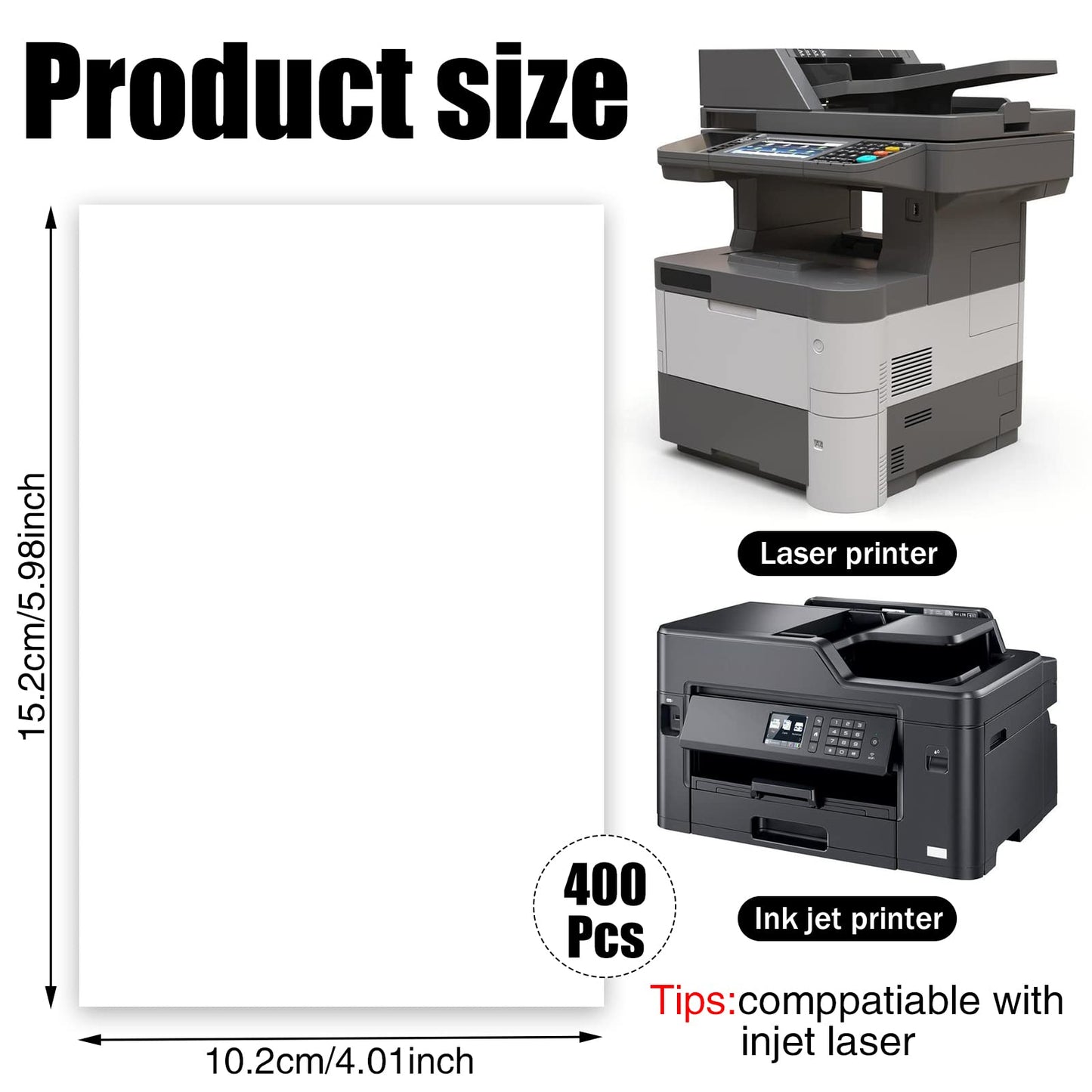 400 Pack 4x6 White Cardstock Paper, 80 Lb Blank Index Cards