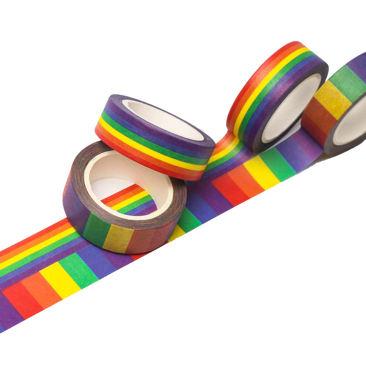 DERAYEE Rainbow Color Washi Tape, Masking Decorative Tapes for DIY Scrapbook, Planner, Arts &