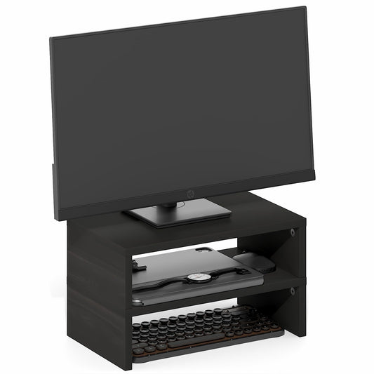 Furinno CLASSIC Monitor Stand Riser Set of 2, 15.7" Wide Dual Monitor Riser, Stackable Separable