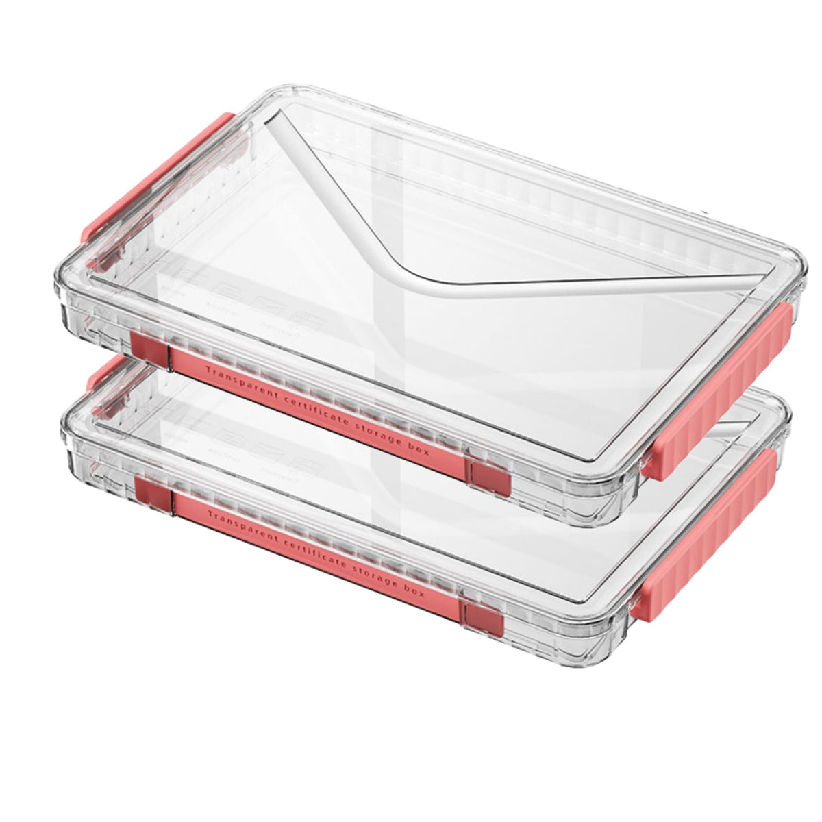 RHONZHAO Clear Storage Box with Latch, 2 Pack, Stackable