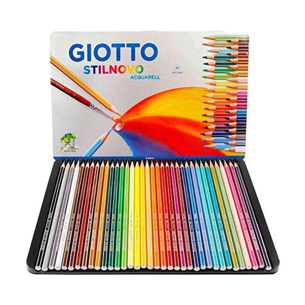 GIOTTO Stilnovo Acquarell Watercolour Colouring Pencils, 36 Assorted Colours, Ideal for Children