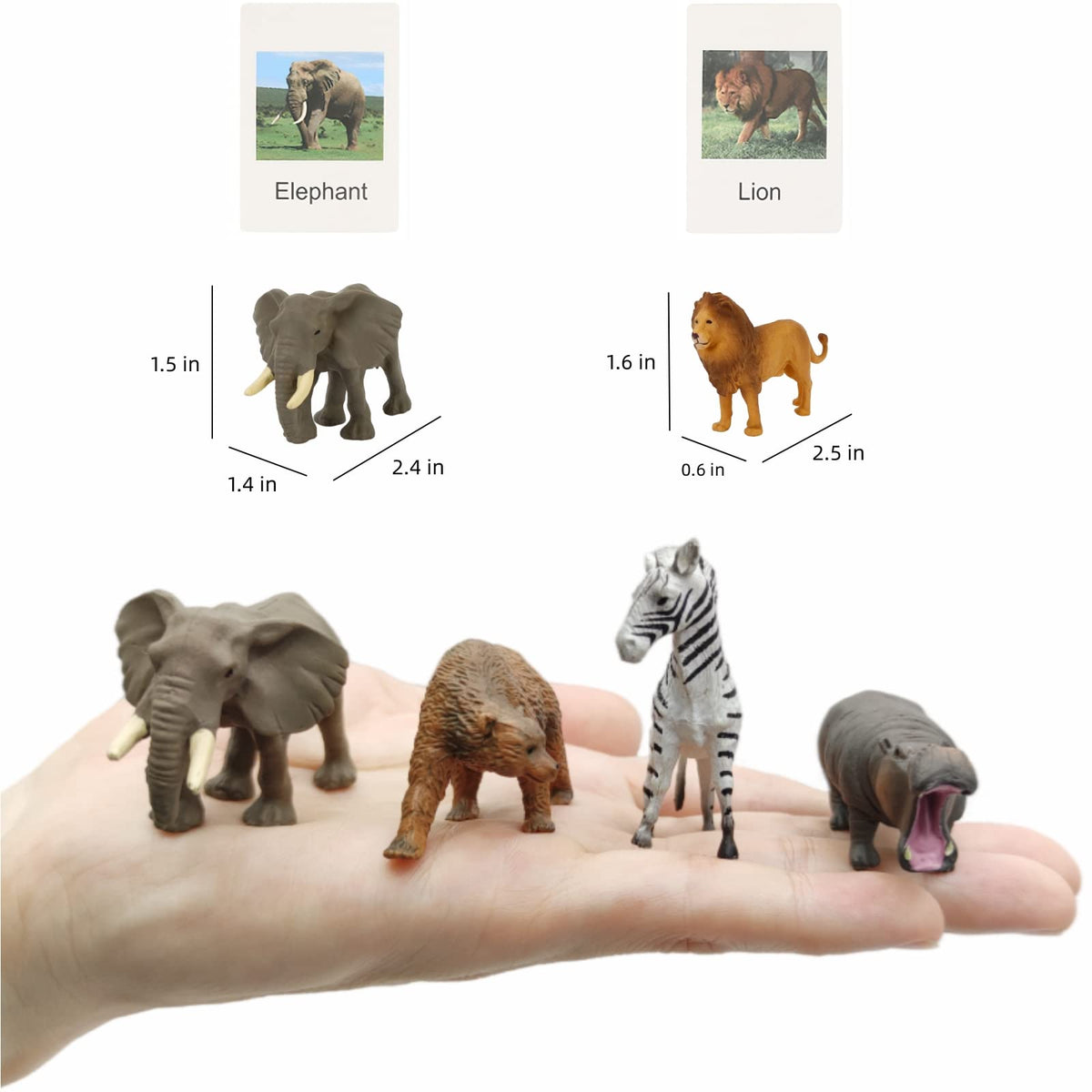 36 Small Animal Figurines Learning & Education Toys, Plastic Realistic Dinosaur Zoo Jungle Safari