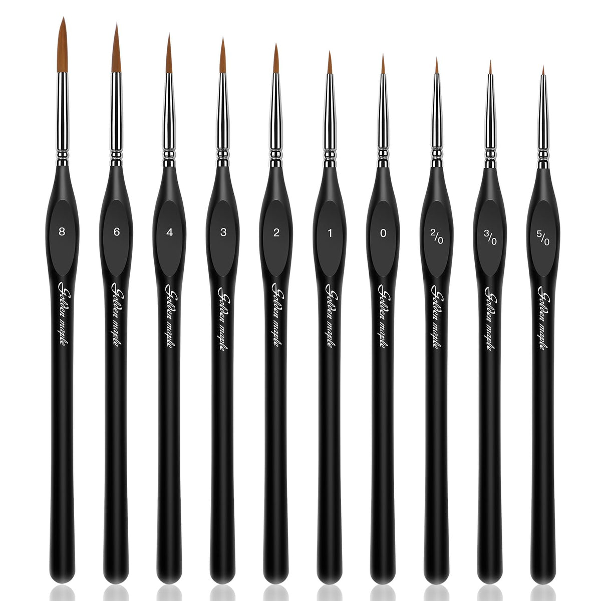 Golden Maple Detail Paint Brushes Set 10pcs