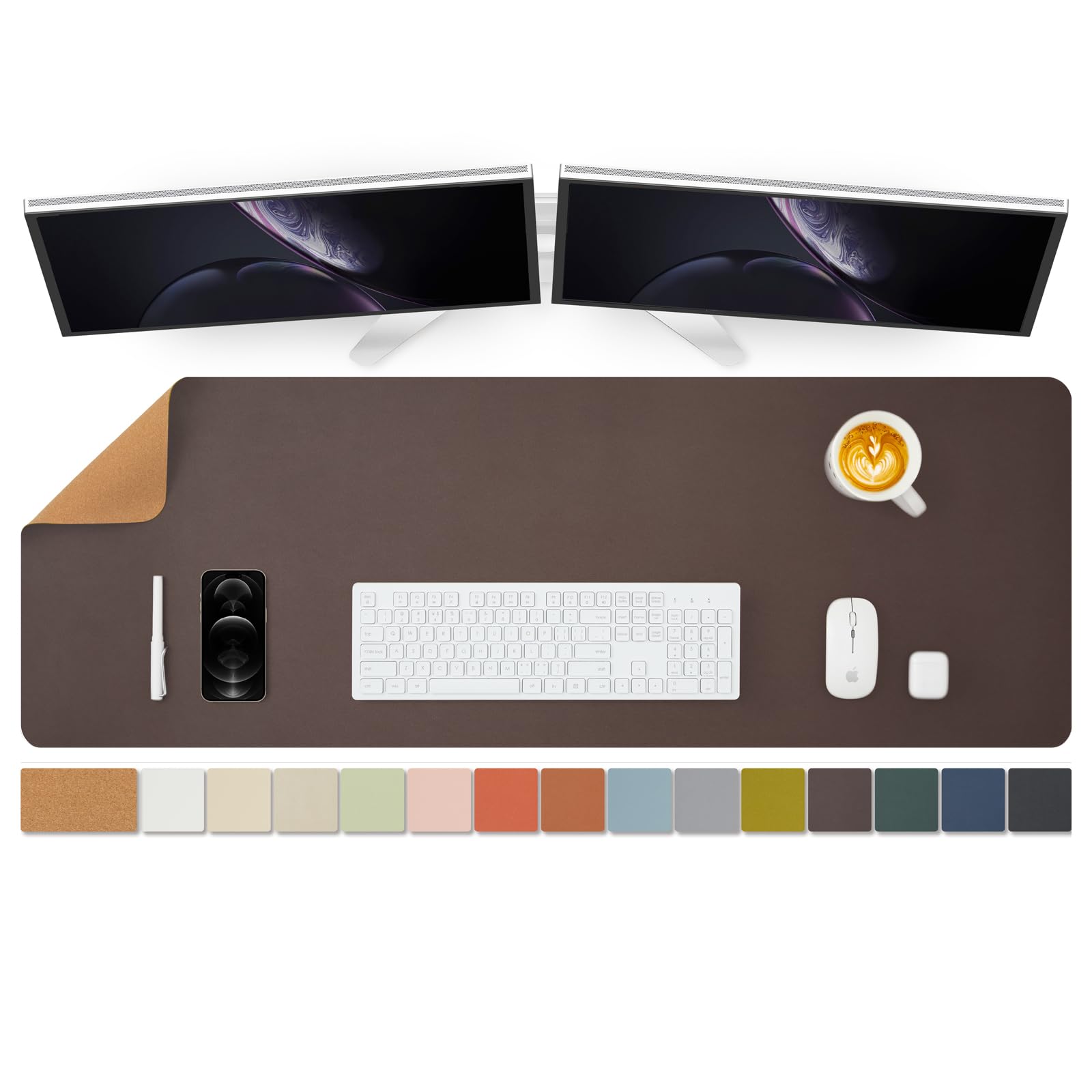 Large Cork Desk Mat - 47.2"x 17" Desk Pad for Office and Home - Ideal for Large Mouse Pad and Desk