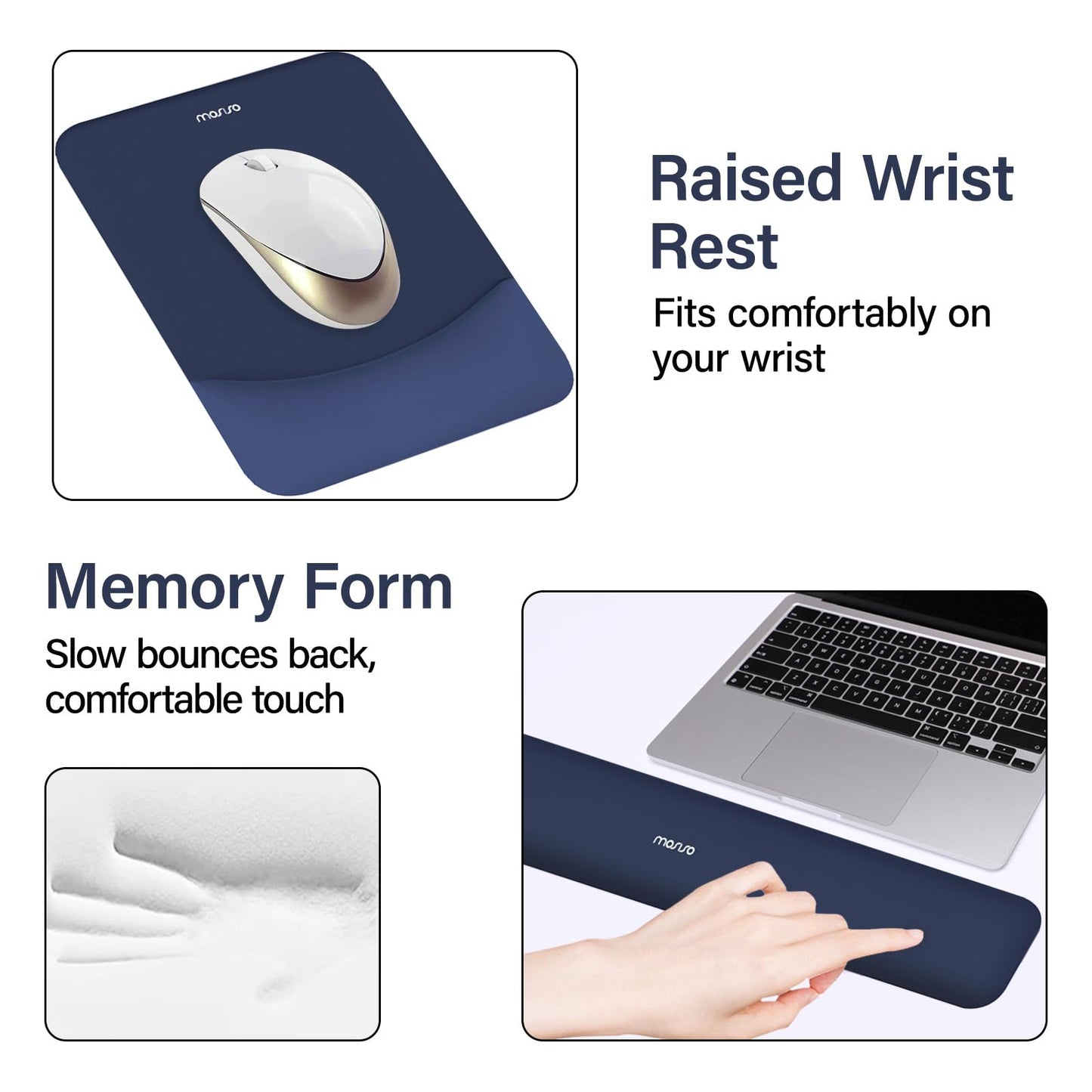 MOSISO Keyboard Mouse Pad Set, Large Gaming Mouse Pad&Keyboard Wrist Rest
