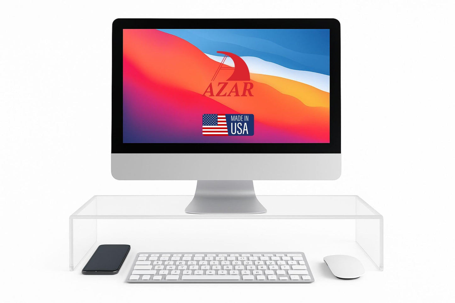 Azar 515360 Acrylic Monitor Stand Riser – Made in USA Laptop stand and Monitor Riser Acrylic