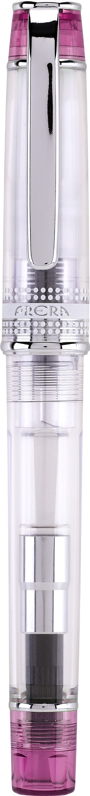 PILOT Prera Fountain Pen, Clear Barrel with Pink/Silver Accents, Fine Nib (60827)