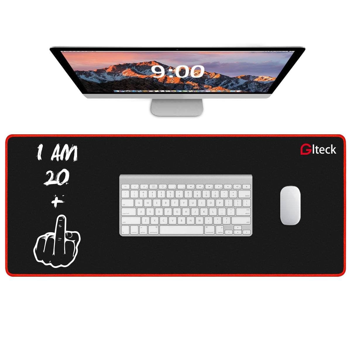 GGLTECK Mouse Pad with 21st Birthday Creative Printing, 36"x16.5" Extended Non-Slip Rubber Mouse