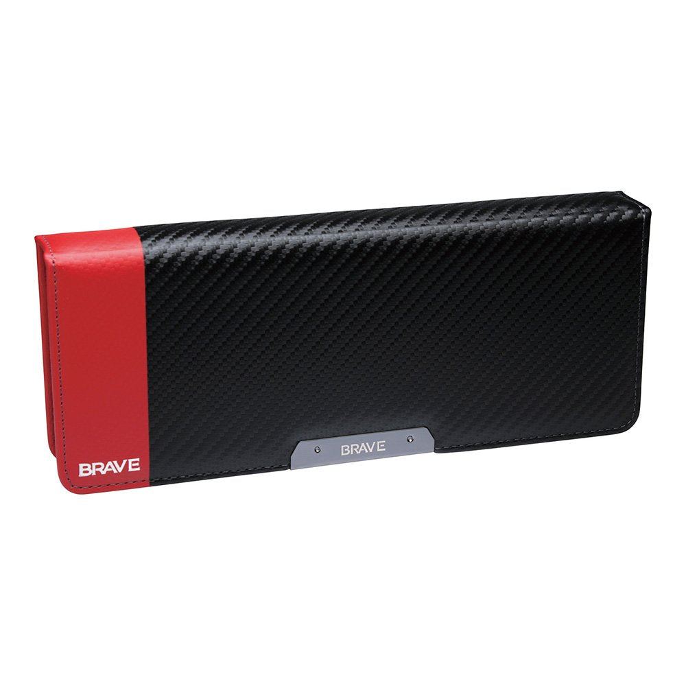 Sonic SK-5023-D Pen Case, Double-Sided Pencil Case, Flat Brave, Carbon Tone, Black