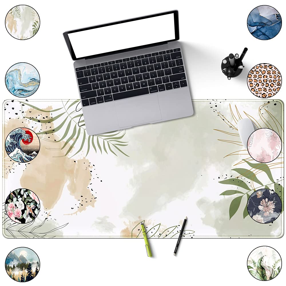 Keyboard mat Kawaii Mousepad Matcha Green Plant Abstract Accessories Desk pad Mouse mat for Desktop