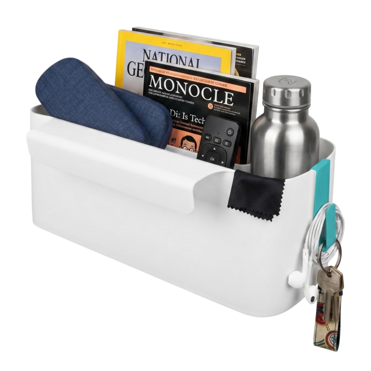 Ymeibe Bedside Caddy Hanging Basket Organizer with Hooks Dorm Bunk Beds Shelf Night Table Storage