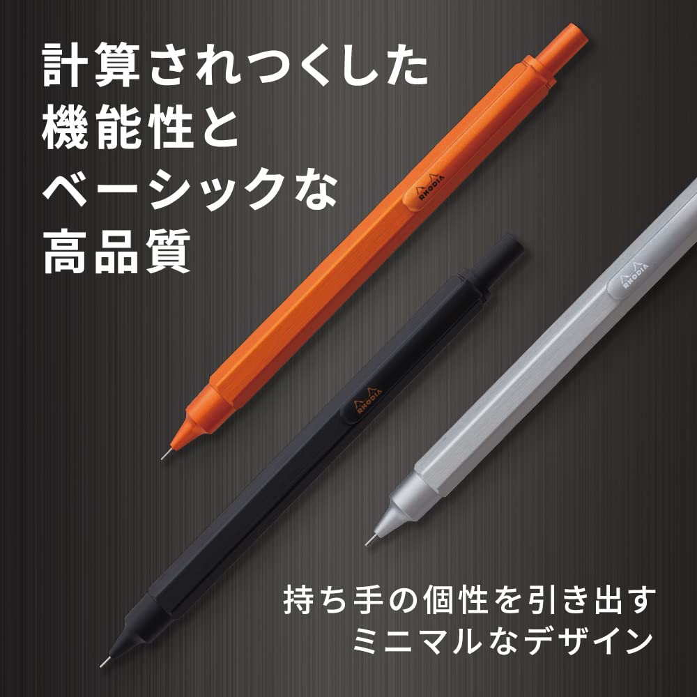 Rhodia RHODIA SCRIPT cf9298 Mechanical Pencil, 0.5mm, Hex Shaft, Aluminum Body, Hairline Finish
