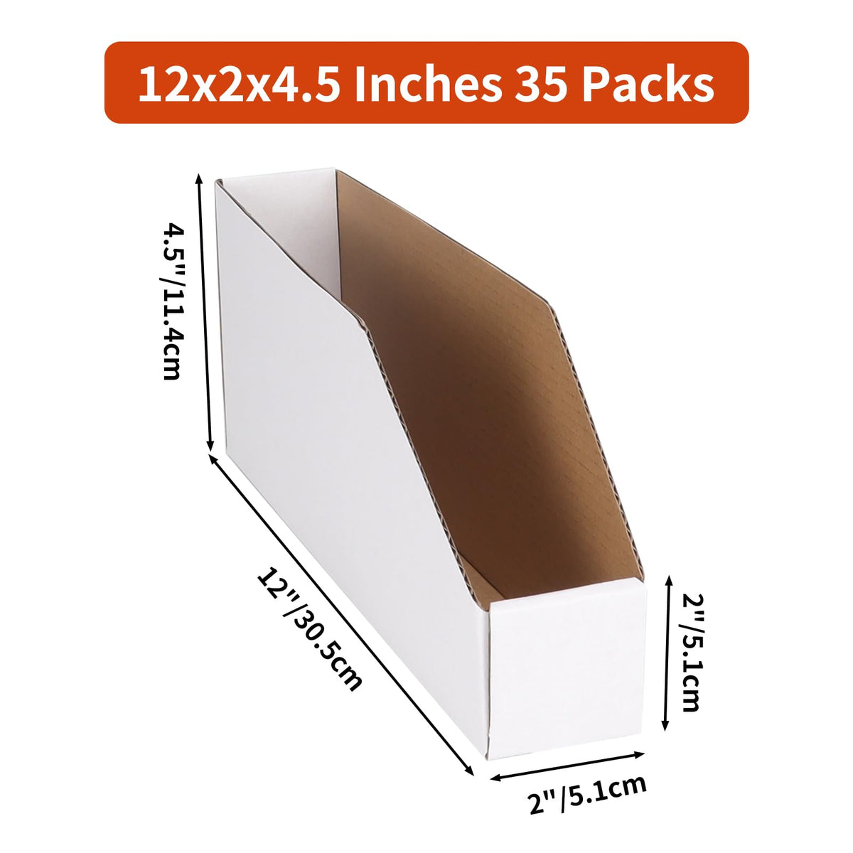 ZBEIVAN Cardboard Storage Bins Boxes 35 Packs 12x2x4.5 Inches, Easy Assembly Pantry Organizer Bins
