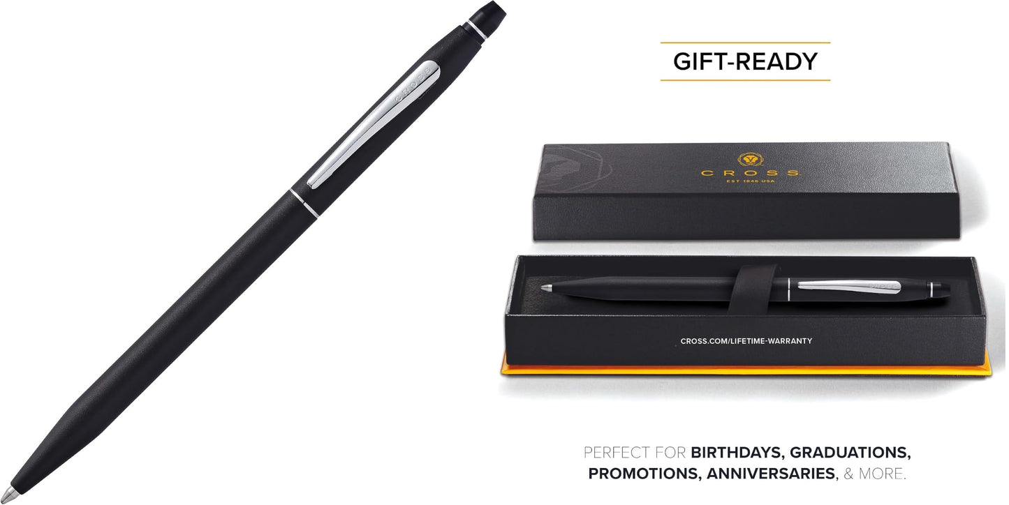Cross Click Classic Black Selectip Ballpoint Pen,Black ink