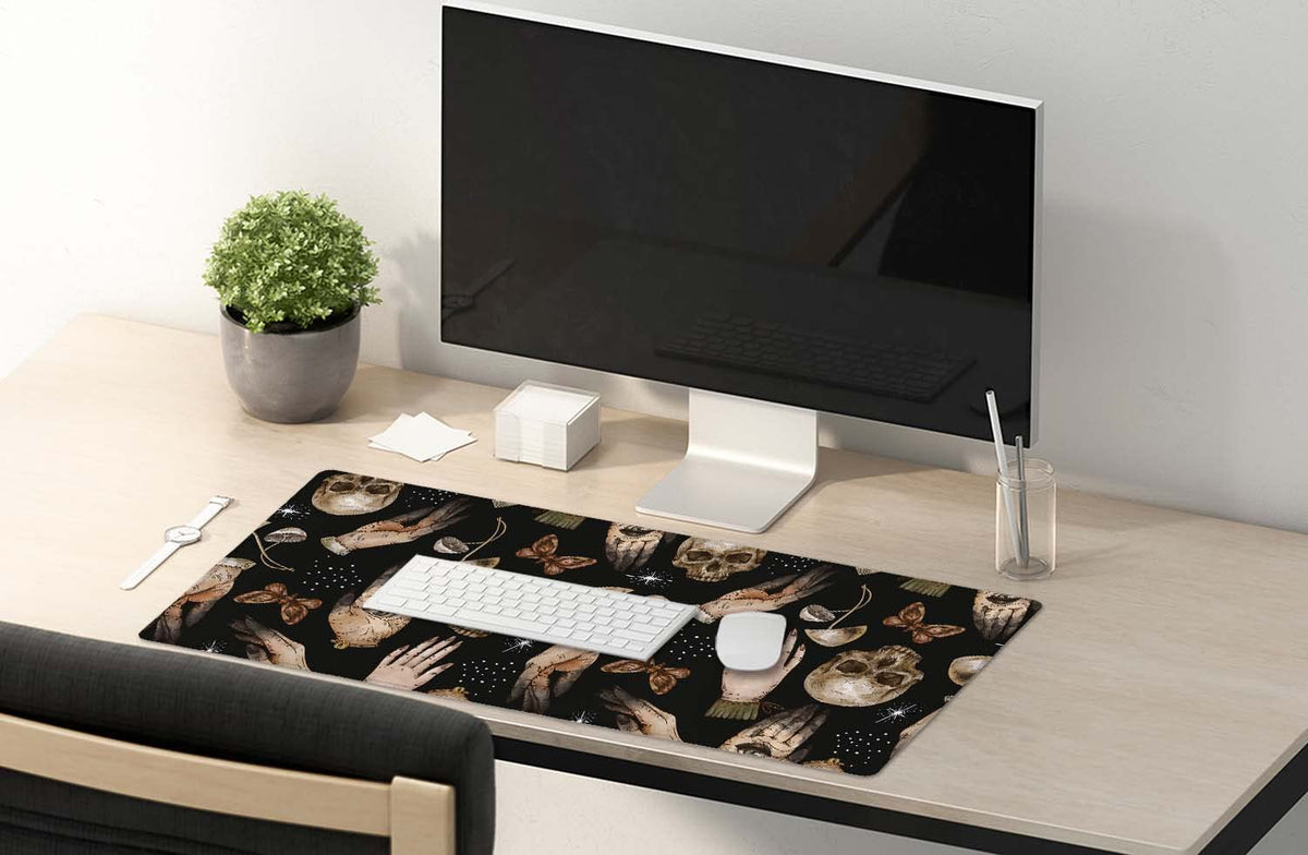 SSOIU Extended Gaming Mouse Pad (35.5x15.7 in), Large Stable Rubber Base Mousepad with Stitched
