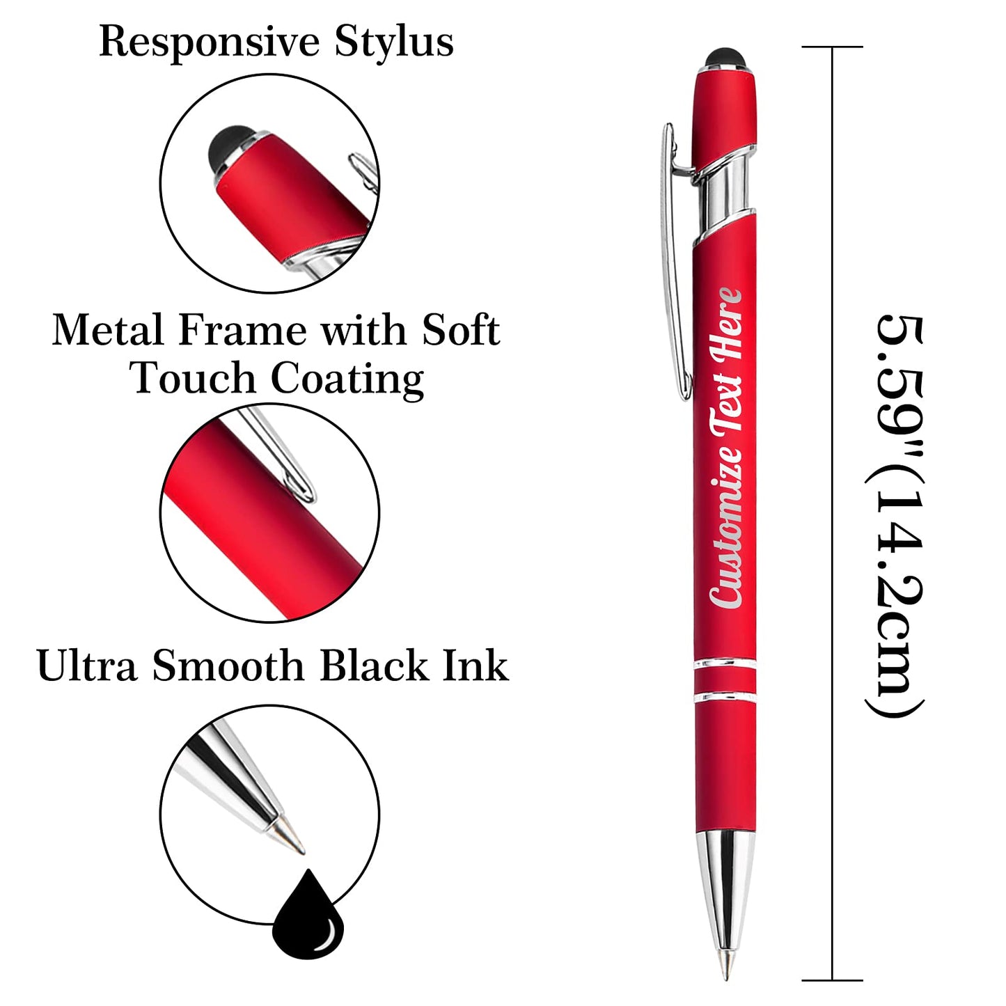 Up to 500 Personalized Pens Bulk Custom Ballpoint Pens with Business Name Message Logo, Customized