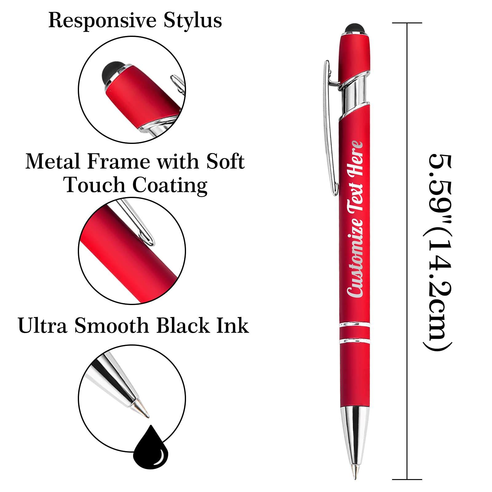 Up to 500 Personalized Pens Bulk Custom Ballpoint Pens with Business Name Message Logo, Customized