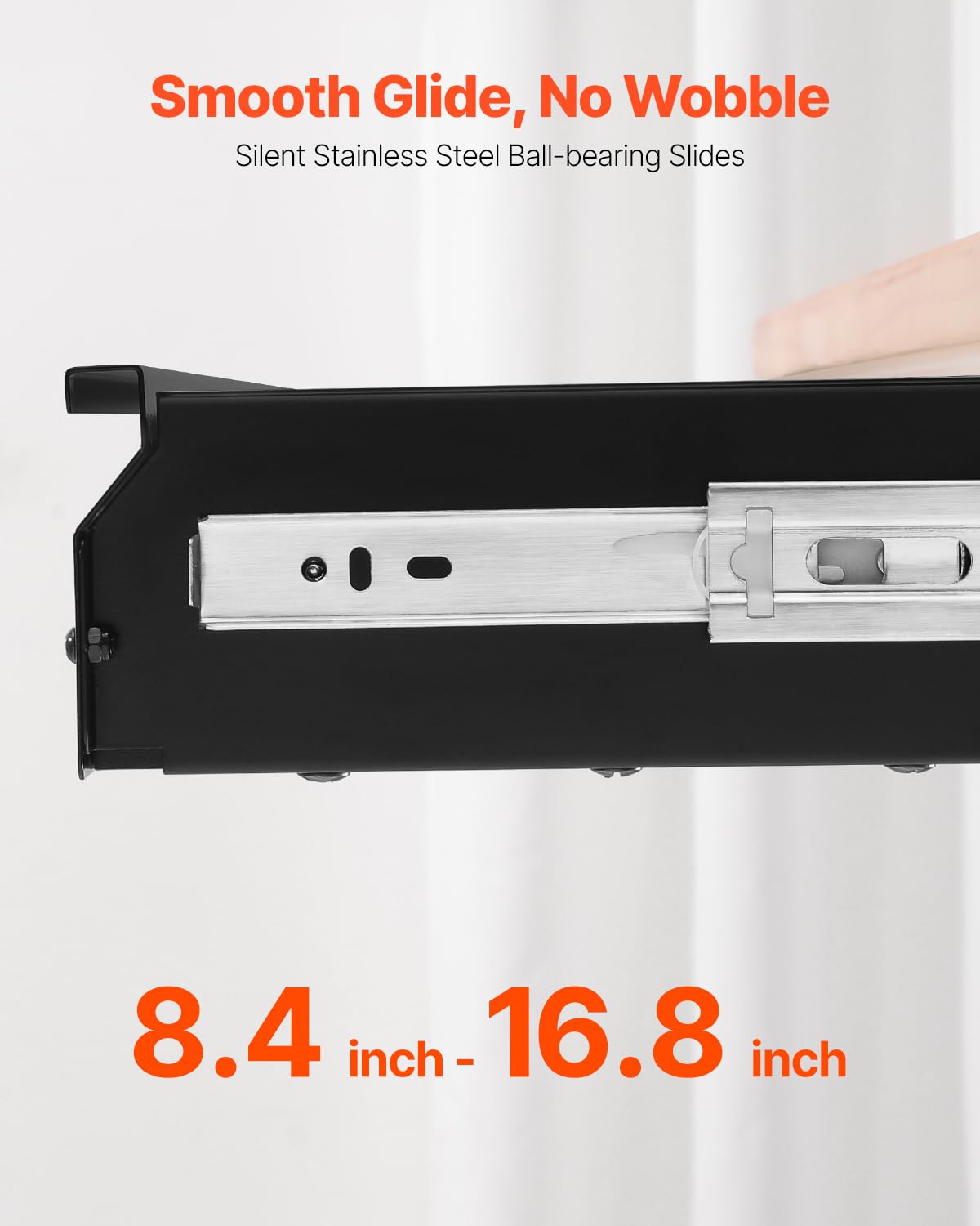 VEVOR Under Desk Drawer Slide Out, 26 inch Under Desk Mounted Pull-out Drawer Attachment, Hidden