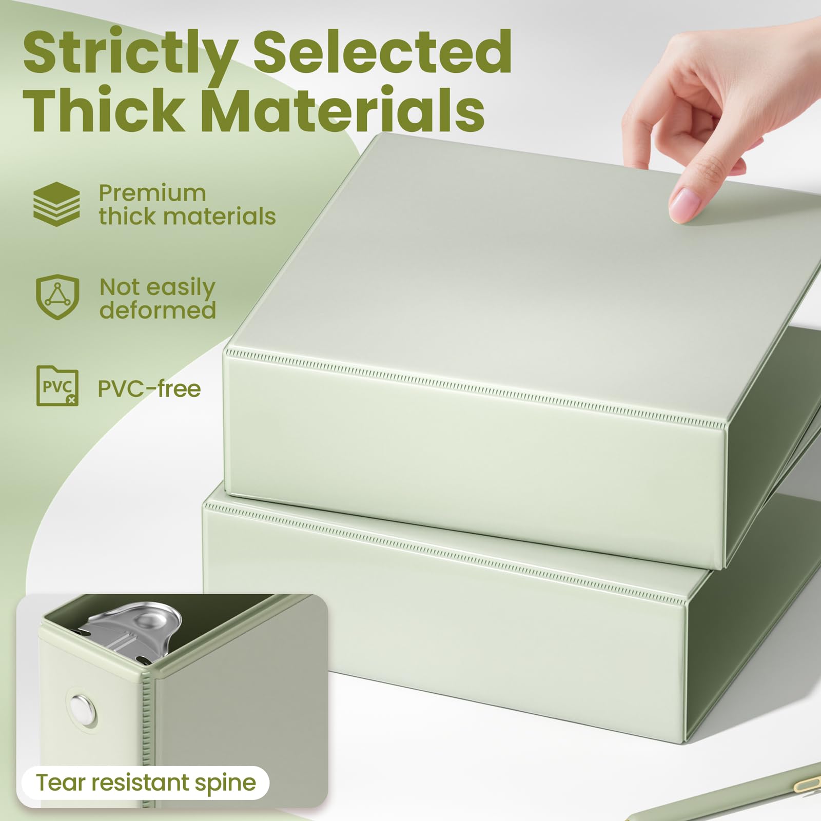 SUNEE 3 Ring Binder 3 Inch 1 Pack, Clear View Binder Three Ring PVC-Free (Fit 8.5x11 Inches) for