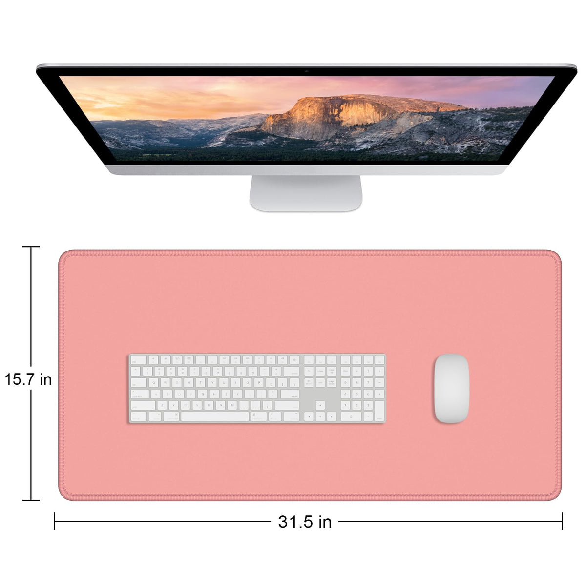 Dapesuom Large Gaming Mouse Pad, Extended Mouse Mat with Stitched Edges, Full Size Keyboard Pad