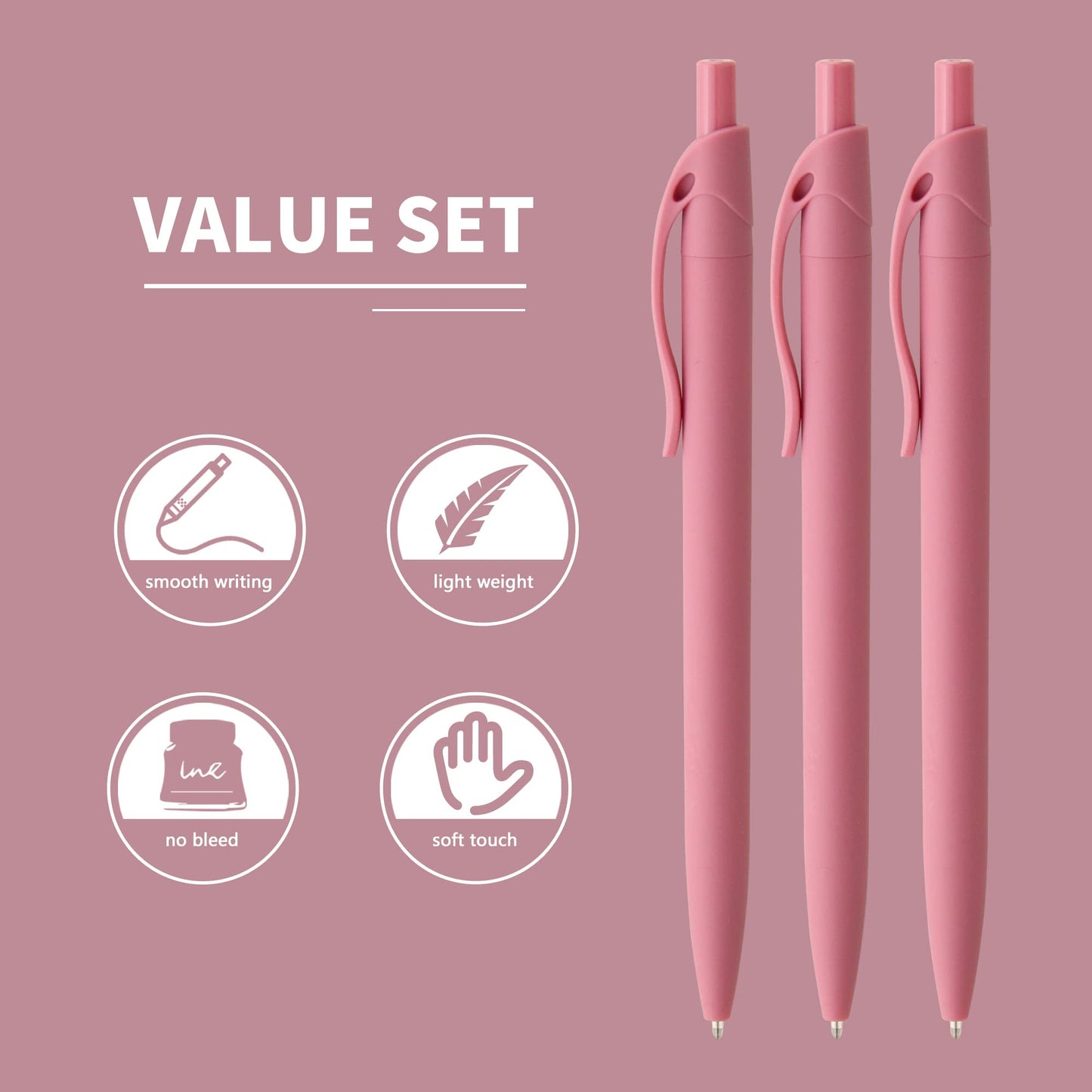 deegtran Pens Bulk, 50 Pack No Bleed Click Pens, Wholesale Retractable Ballpoint Pens, Pen Medium