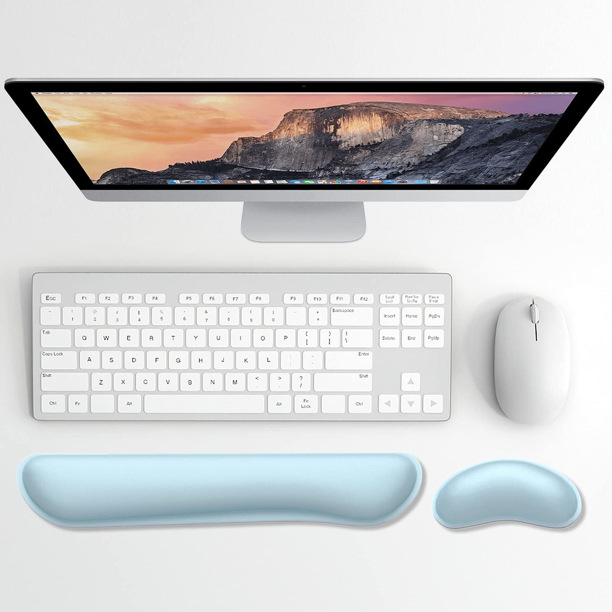 Dapesuom Enlarge Keyboard Wrist Rest, Memory Foam Wrist Cushion for Desk Mats Support, Cute Typing