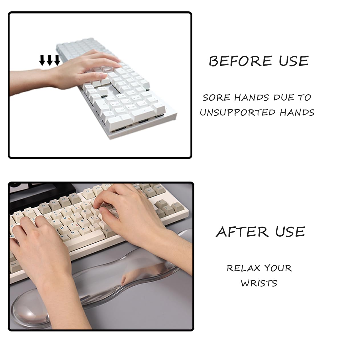 Gel Keyboard Wrist Rest,White Wrist pad for Computer Keyboard