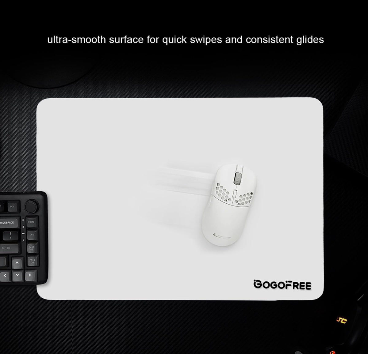 Glass Gaming Mouse Pad, Professional Esport Tempered Glass Mouse Pad Ultra-Smooth Micro-Etched