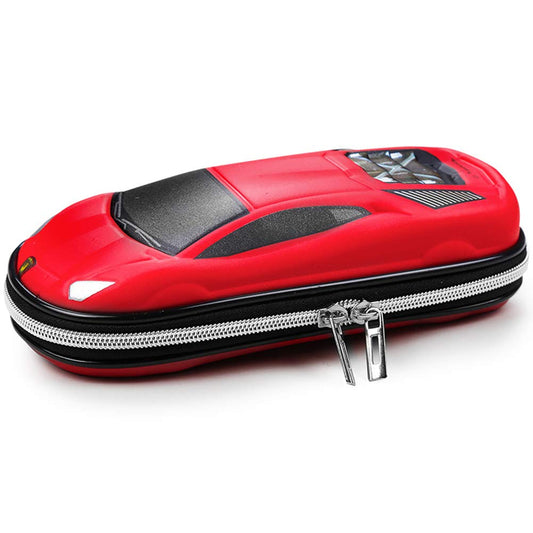Surpop Supercar Pencil Case, EVA Hard Shell for Kids and Teens, Red