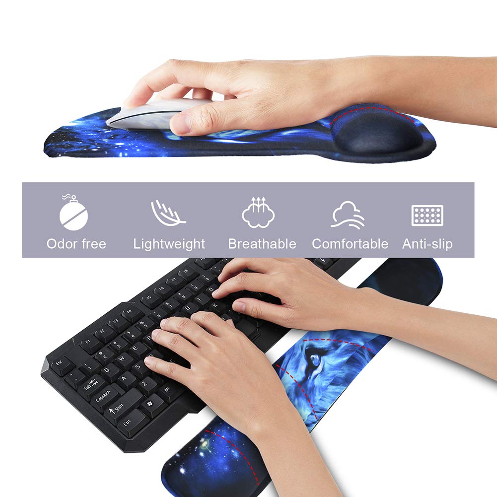 Mouse Pad with Wrist Support and Keyboard Wrist Rest Pad Set,Ergonomic Mouse Pads for Computers