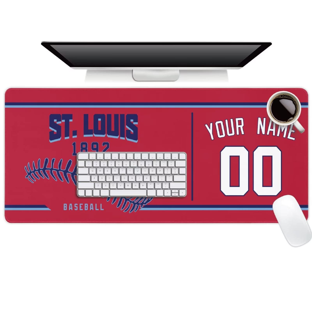 St. Louis Mouse Pad Custom Any Name and Number Personalized Desk Pad for Men Women Youth Gifts