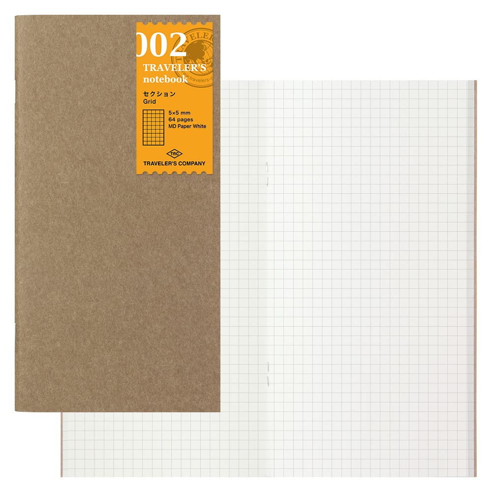 DESIGNPHIL 14246006 Midori Traveler's Notebook, Refill, Squared, 2-Pack, Regular Size