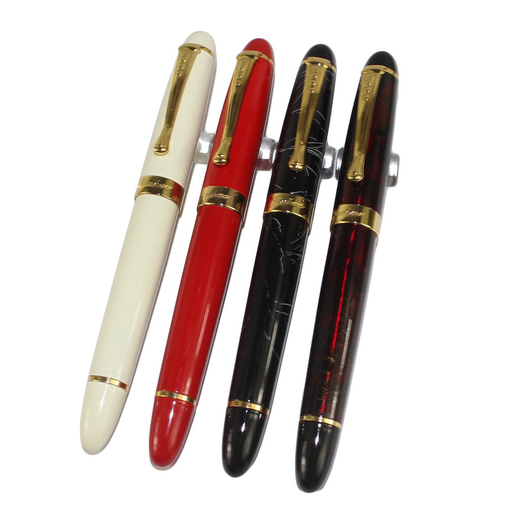 Gullor 4 PCS in Set 450 Fountain Pen in 4 Colors (Bright Colors) with Pen Pouch