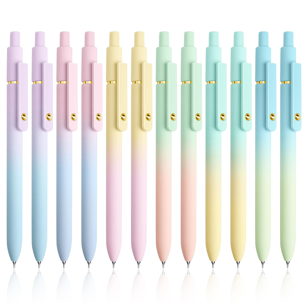 YOXMJDB Gel Pens, 12 Pcs 0.5mm Fine Point Smooth Writing Pens Japanese Cute Pens, High-End Series