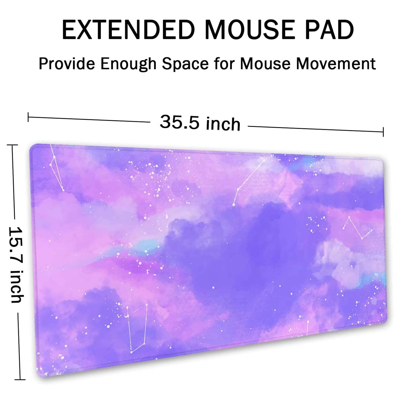 SSOIU Pink Pastel Desk Mat, Gorgeous Starry Sky Desk Pad, Cute Large Gaming Mousepad, Gamer Girl