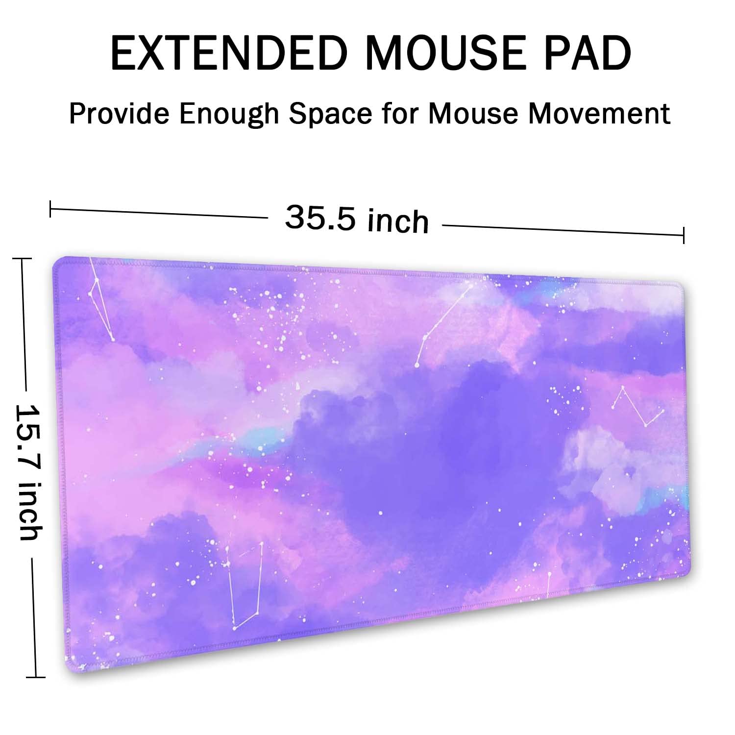 SSOIU Pink Pastel Desk Mat, Gorgeous Starry Sky Desk Pad, Cute Large Gaming Mousepad, Gamer Girl