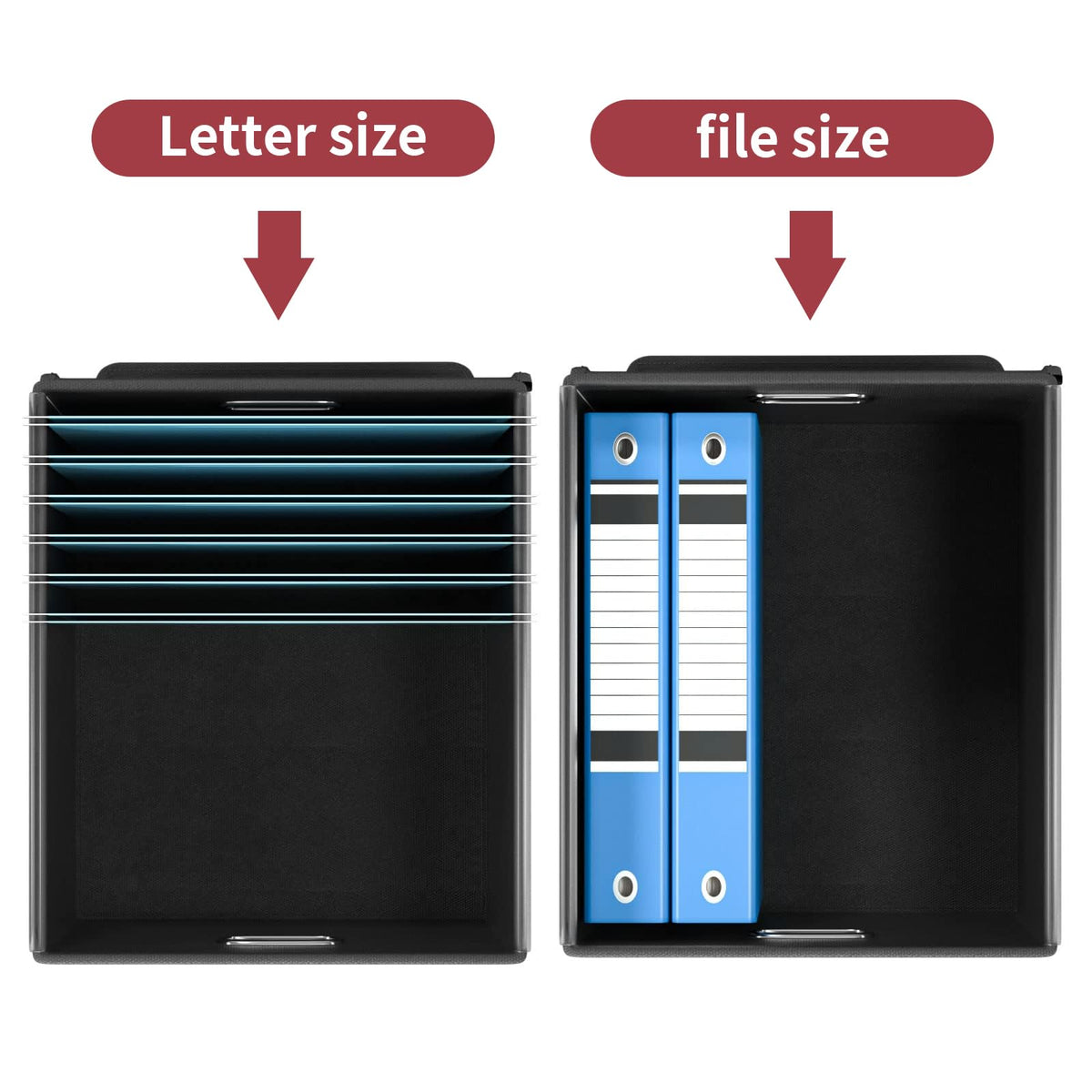 Huolewa File Organizer Box with Lids, Collapsible File Folder Organizer