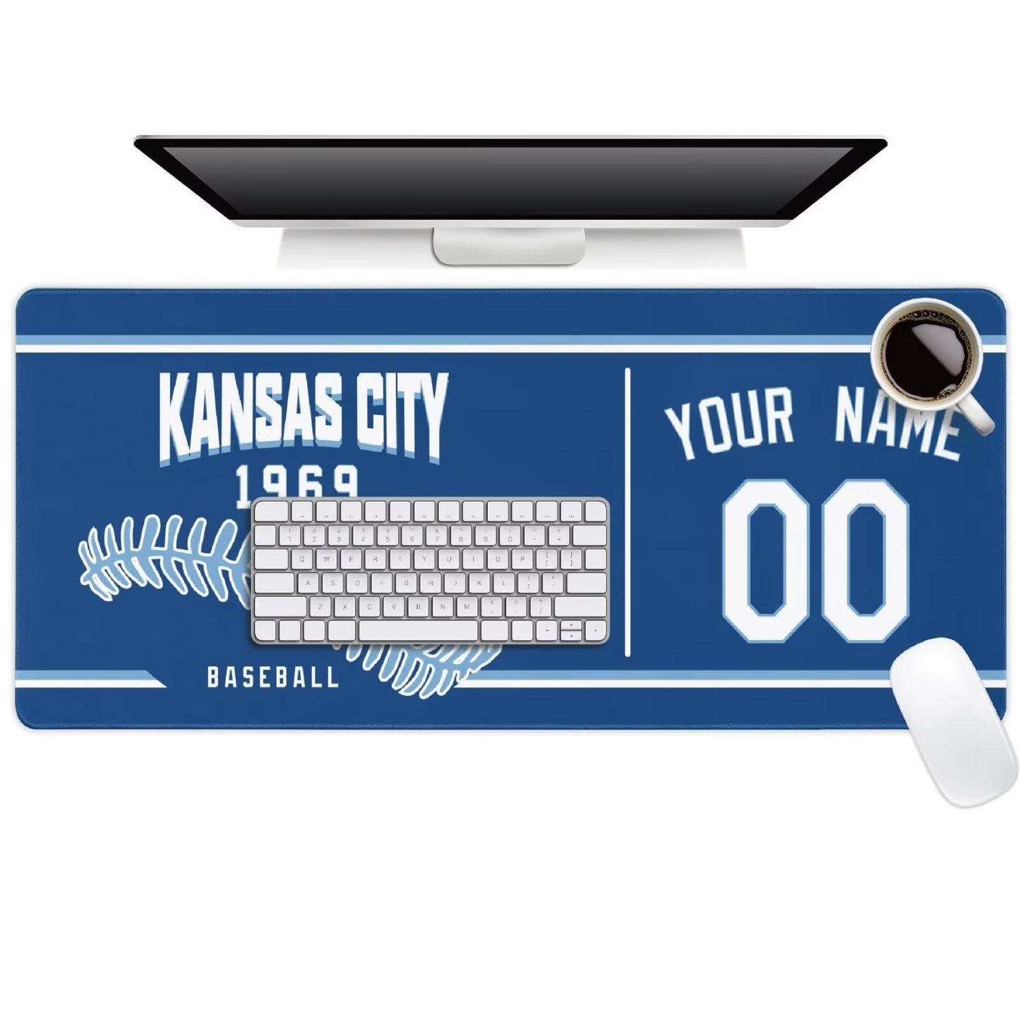 Kansas Mouse Pad Custom Any Name and Number Personalized Desk Pad for Men Women Youth Gifts