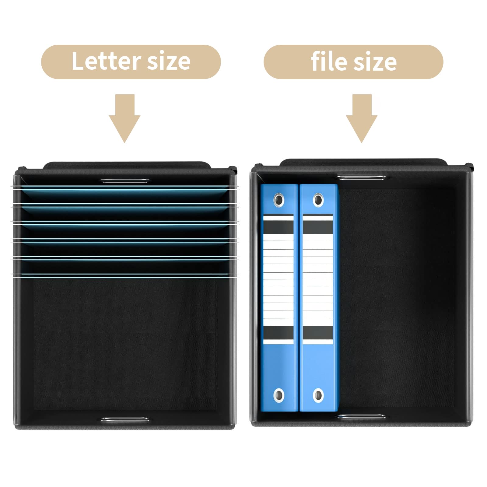 Huolewa File Organizer Box with Lids, Collapsible File Folder Organizer