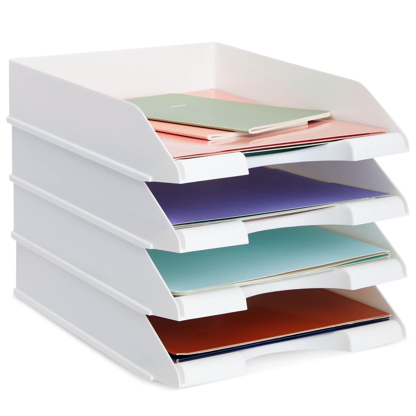 Stockroom Plus Rectangular Letter Trays - Paper Trays for Classroom - Desktop Paper Organizer &